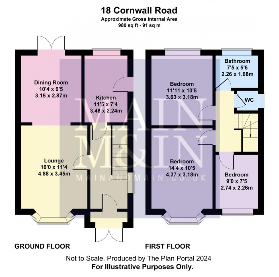 Floorplan for Cornwall Road, Heald Green, Cheadle