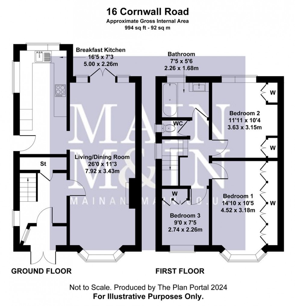 Floorplan for Cornwall Road, Heald Green