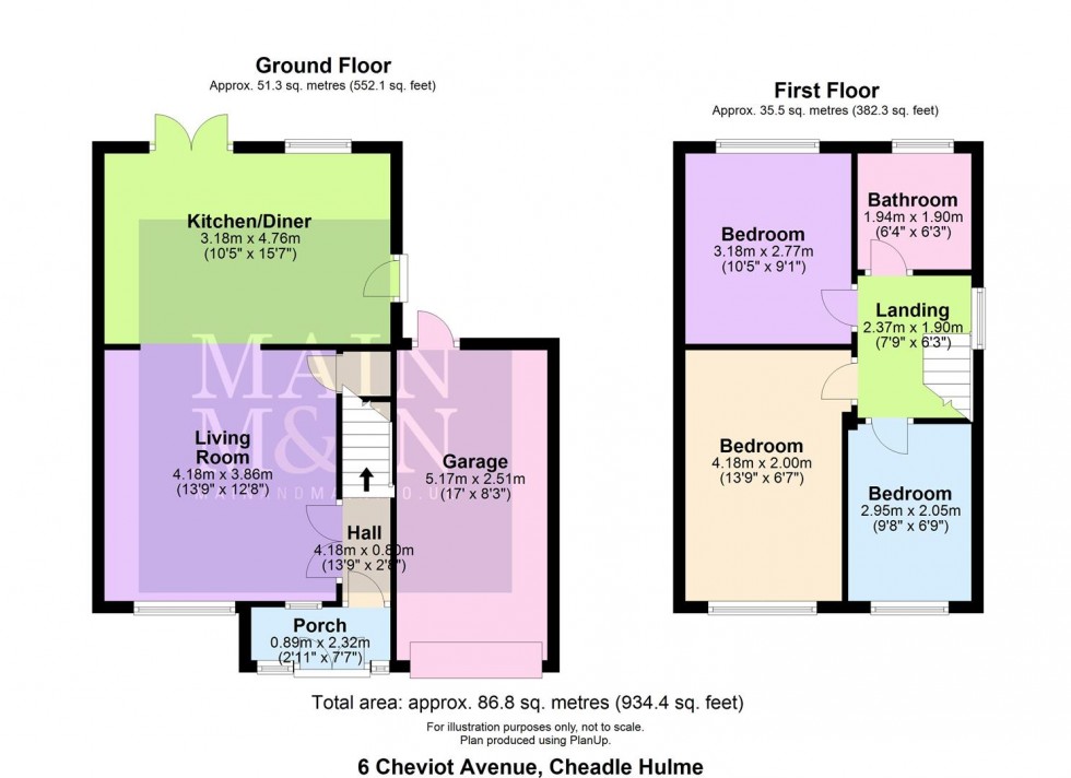 Floorplan for Cheviot Avenue, Cheadle Hulme, Cheadle