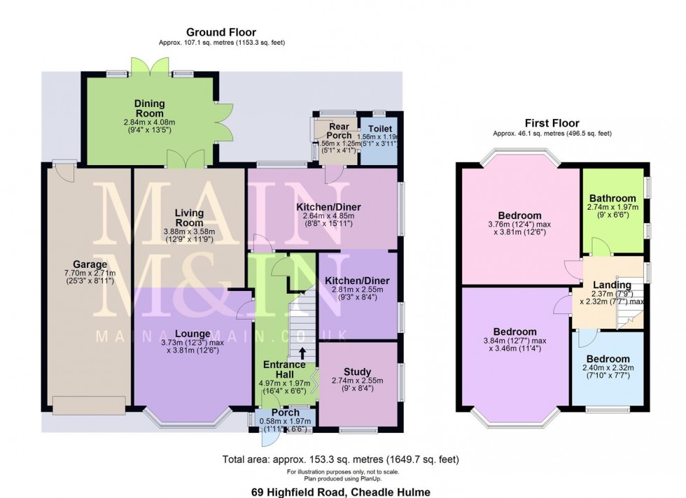 Floorplan for Highfield Road, Cheadle Hulme