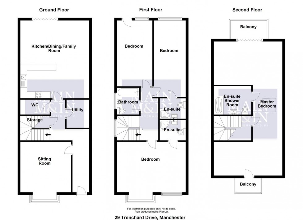 Floorplan for Trenchard Drive, Moss Nook, Manchester