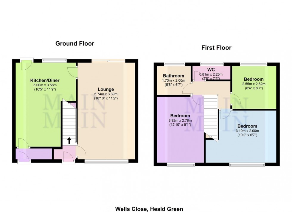 Floorplan for Wells Close, Heald Green